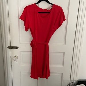 Loft dress red with tie 8 petites